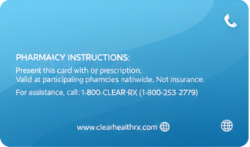 ClearHealthRX Discount Card Back